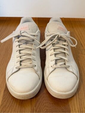 Adidas White Leather Low-Top Sneakers